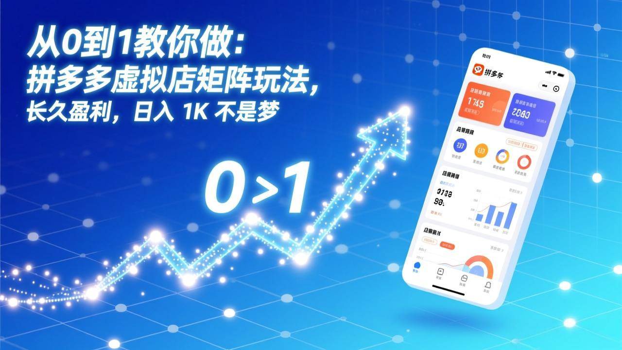(17205期)从0到1教你做:拼多多虚拟店矩阵玩法,长久盈利,日入 1K 不是梦-52网创