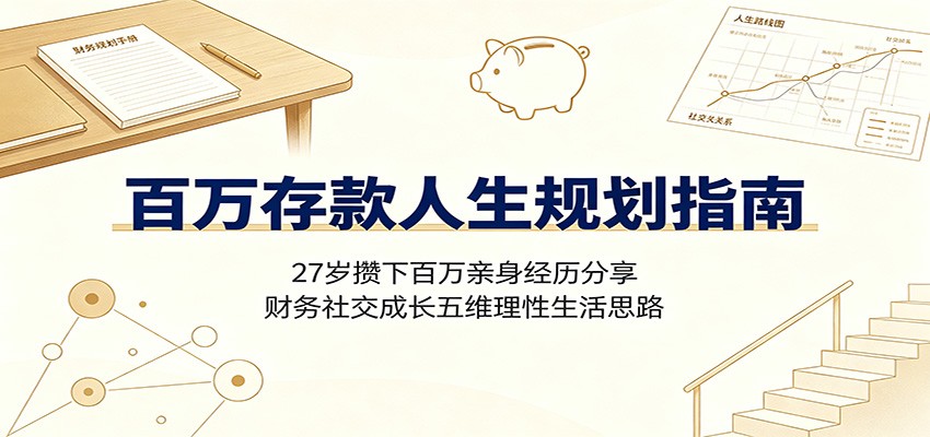 百万存款人生规划指南：27岁攒下百万亲身经历分享，财务社交成长五维理性生活思路 - 52网创-52网创