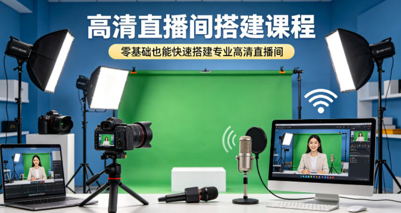 高清直播间搭建课程，零基础也能快速搭建专业高清直播间 - 52网创-52网创