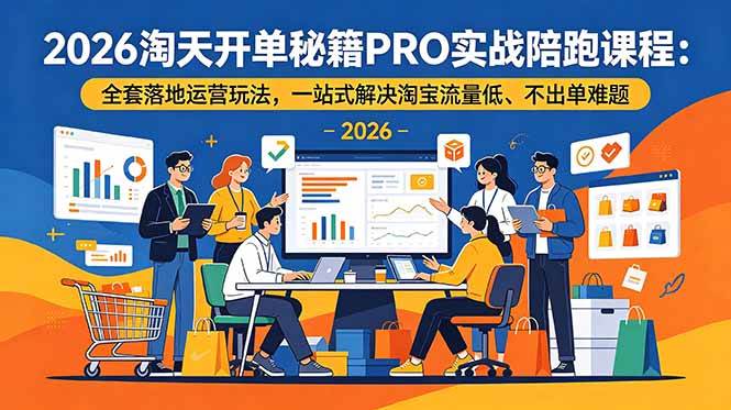 （19579期）2026淘天开单秘籍PRO实战陪跑课程-更新：全套落地运营玩法，一站式解决淘宝流量低、不出单难题 - 52网创-52网创
