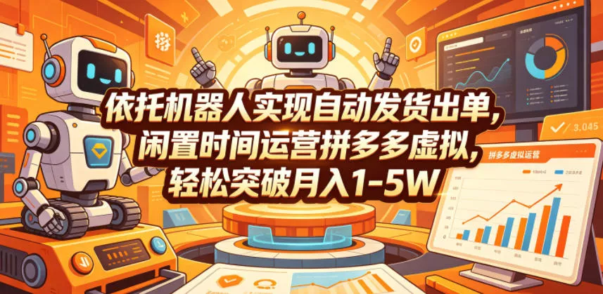 依托机器人实现自动发货出单，闲置时间运营拼多多虚拟，轻松突破月入1-5W【揭秘】 - 52网创-52网创