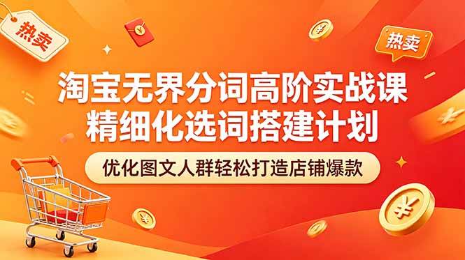 （18564期）淘宝无界分词高阶实战课 精细化选词搭建计划 优化图文人群轻松打造店铺爆款 - 52网创-52网创