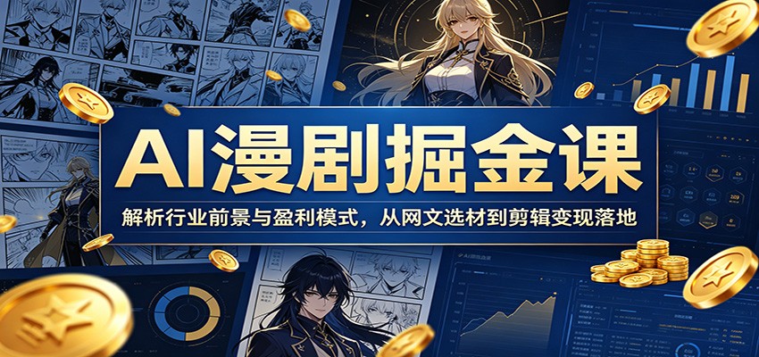AI漫剧掘金课：解析行业前景与盈利模式，从网文选材到剪辑变现落地 - 52网创-52网创