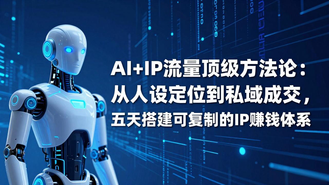 AI+IP顶级方法论：从人设定位到私域成交，五天搭建可复制的IP赚钱体系-52网创