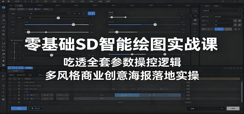 零基础SD智能绘图实战课：吃透全套参数操控逻辑，多风格商业创意海报落地实操 - 52网创-52网创