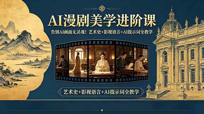 （18480期）告别AI画面无灵魂！AI漫剧美学进阶课，艺术史+影视语言+AI提示词全教学-52网创