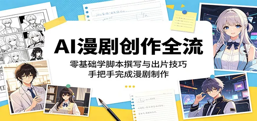 AI漫剧创作全流程：零基础学脚本撰写与出片技巧，手把手完成漫剧制作 - 52网创-52网创