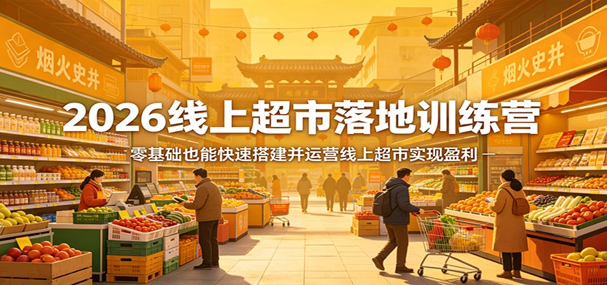 2026线上超市落地训练营，零基础也能快速搭建并运营线上超市实现盈利-52网创