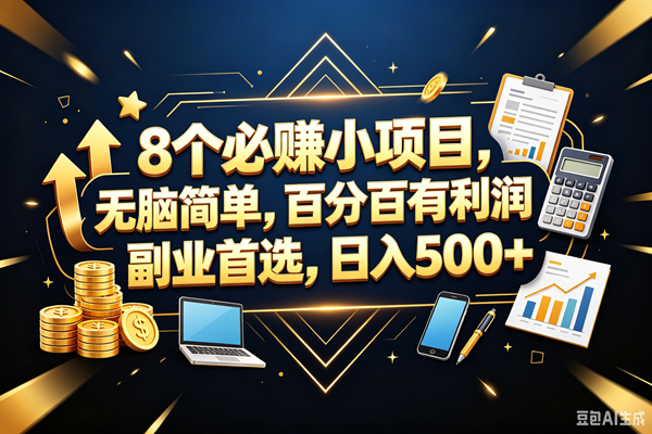 （18530期）9个必赚钱的小项目，百分百赚米，无脑简单，副业首选，日入399+ - 52网创-52网创