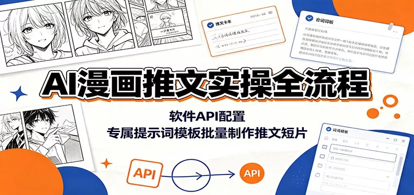 AI漫画推文实操全流程：软件API配置，专属提示词模板批量制作推文短片 - 52网创-52网创