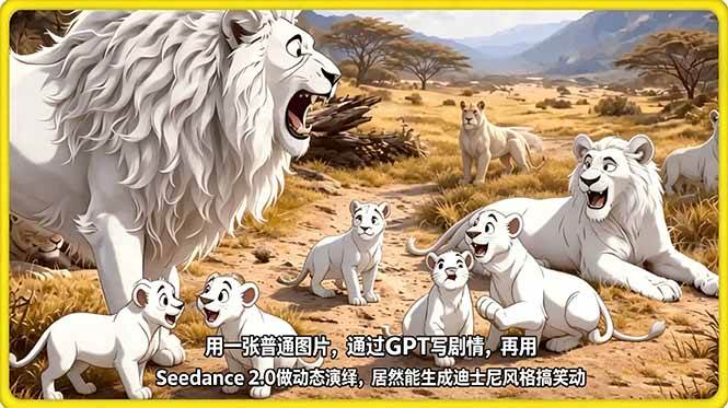 （18137期）用一张普通图片，通过GPT写剧情，再用Seedance 2.0做动态演绎，居然能生成迪士尼风格搞笑动画 - 52网创-52网创