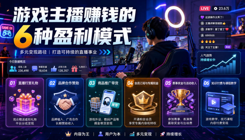 付费文章：游戏主播賺钱的6种盈利模式 - 52网创-52网创