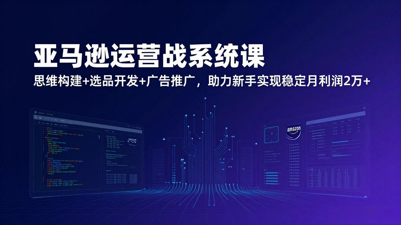 亚马逊运营实战系统课，思维构建+选品开发+广告推广，助力新手实现稳定月利润2万+(更新 - 52网创-52网创
