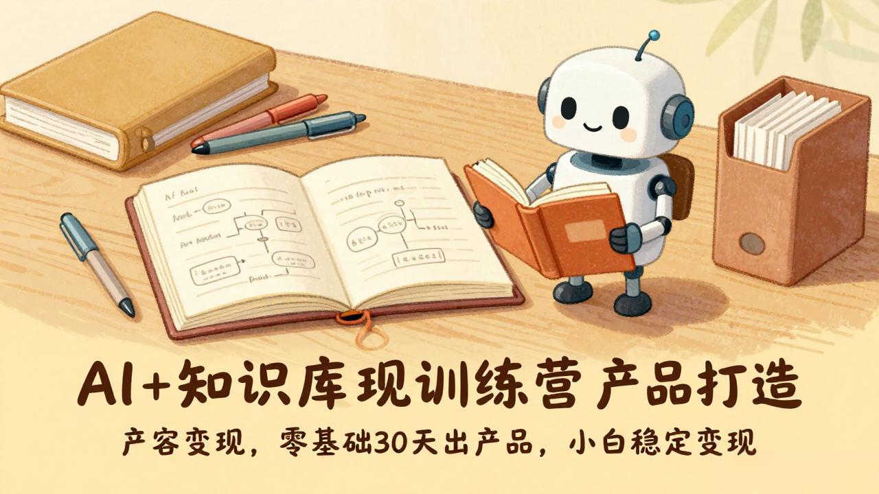 AI+知识库变现训练营，产品打造、内容创作、全平台变现，零基础30天出产品，小白稳定变现 - 52网创-52网创