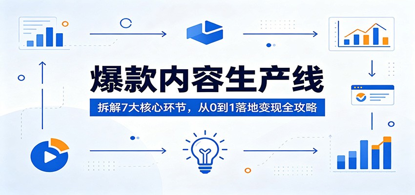 爆款内容生产线：拆解7大核心环节，从0到1落地变现全攻略 - 52网创-52网创
