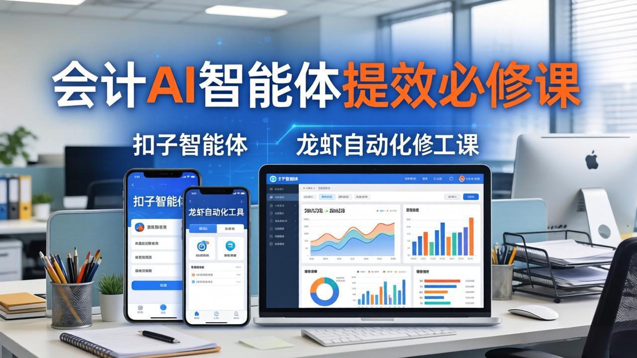 财务会计AI智能体提效必修课：扣子智能体+龙虾自动化+报表分析，一站式提升财务工作效率 - 52网创-52网创