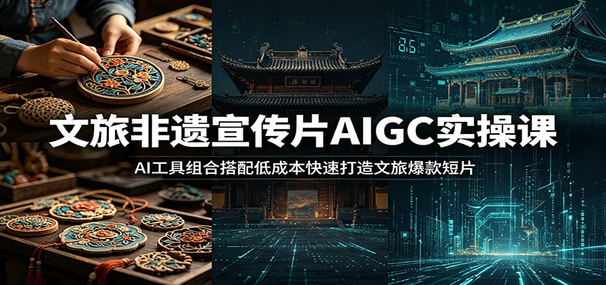 文旅非遗宣传片AIGC实操课：AI工具组合搭配低成本快速打造文旅爆款短片 - 52网创-52网创