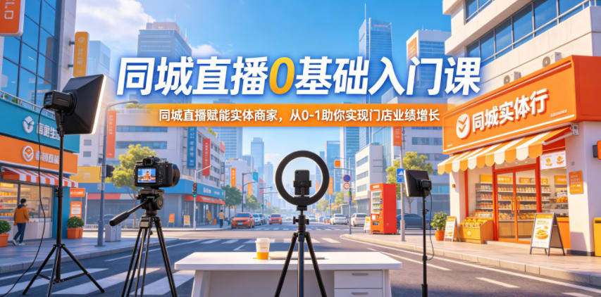 同城直播0基础入门课，同城直播赋能实体商家，从0-1助你实现门店业绩增长 - 52网创-52网创