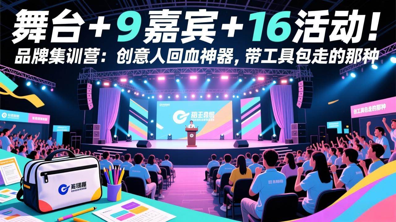 （17413期）舞台 + 9 嘉宾 + 16 活动！品牌集训营：创意人回血神器，带工具包走的那种-52网创