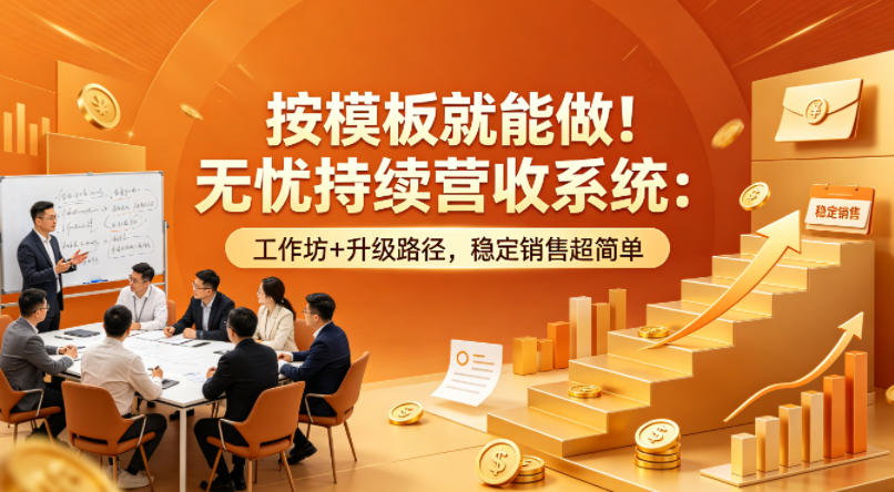 按模板就能做！无忧持续营收系统：工作坊+升级路径，稳定销售超简单【原创双语字幕】 - 52网创-52网创