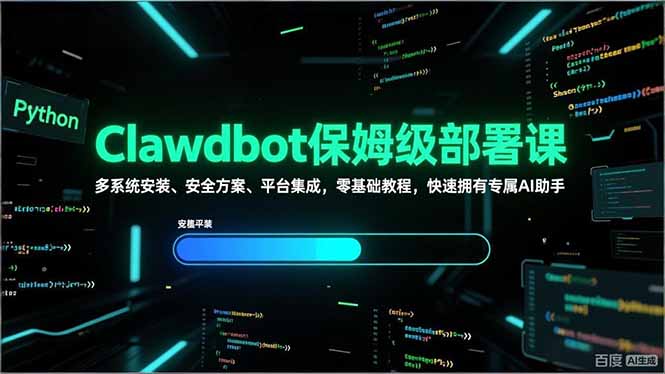 Clawdbot保姆级部署课，多系统安装、安全方案、平台集成，零基础教程，快速拥有专属AI助手 - 52网创-52网创