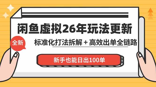 （18296期）闲鱼虚拟从0到1系统化运营课程：标准化打法拆解 + 高效出单全链路教学，新手也能日出100单-52网创