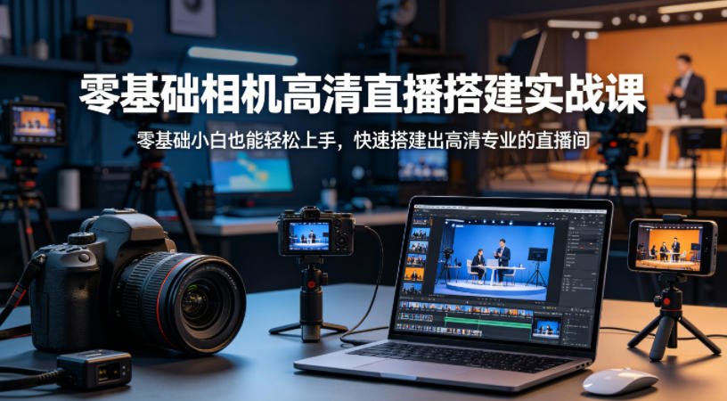 零基础相机高清直播间搭建实战课，小白也能轻松上手，快速搭建出高清专业的直播间 - 52网创-52网创
