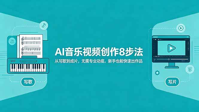 （18340期）AI音乐视频创作8步法：从写歌到成片，无需专业功底，新手也能快速出作品 - 52网创-52网创