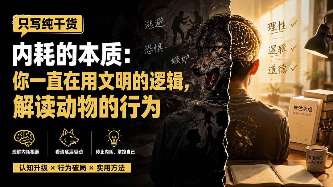 （19849期）付费文章：只写纯干货-内耗的本质：你一直在用文明的逻辑，解读动物的行为-52网创