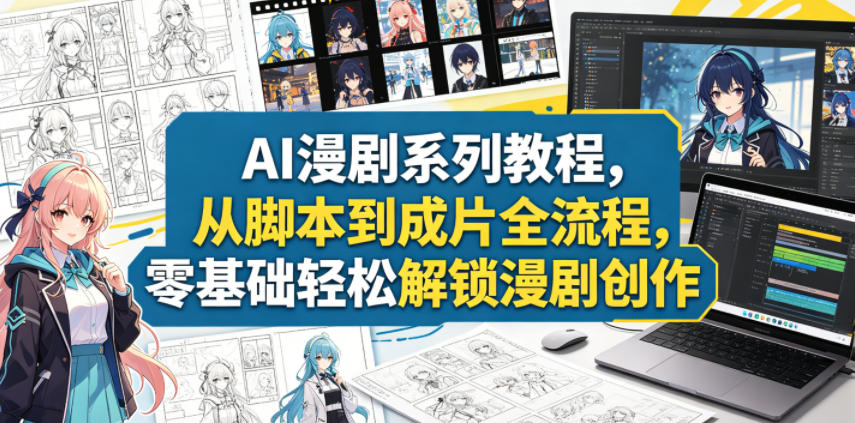 AI漫剧系列教程，从脚本到成片全流程，零基础轻松解锁漫剧创作 - 52网创-52网创