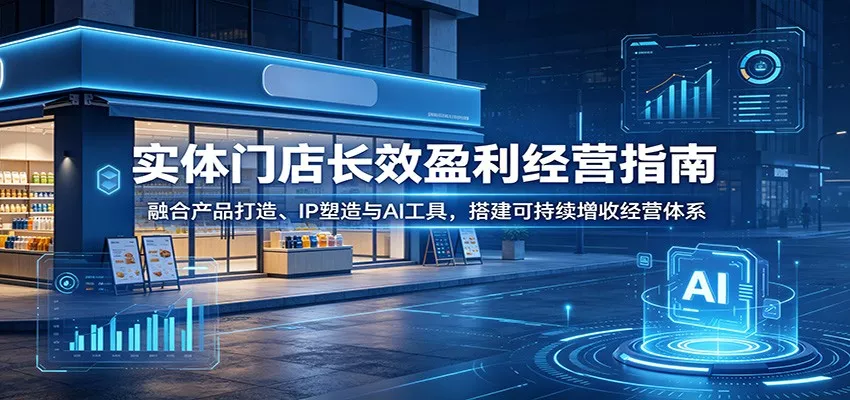 实体门店长效盈利经营指南：融合产品打造、IP塑造与AI工具，搭建可持续增收经营体系 - 52网创-52网创