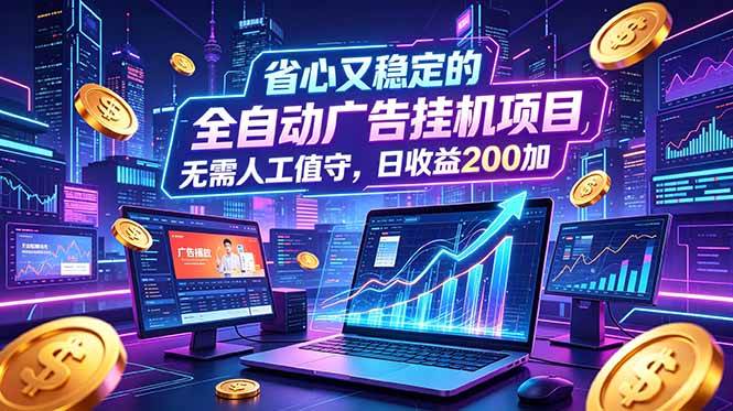 （18899期）全自动广告挂机项目，全程无需人工值守。稳定创收每日收益200+ - 52网创-52网创