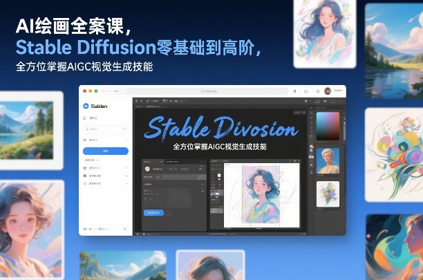 AI绘画全案课，Stable Diffusion零基础到高阶，全方位掌握AIGC视觉生成技能-52网创