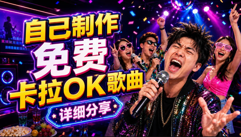 零基础AI制作免费卡拉OK视频教程，从歌曲生成、音轨分离到字幕制作、视频导出，手把手教学-52网创