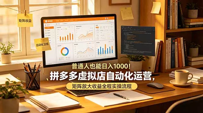 普通人也能日入 1000！拼多多虚拟店自动化运营，矩阵放大收益全程实操流程-52网创