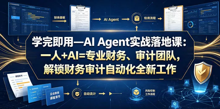 学完即用—AI Agent实战落地课：一人+AI=专业财务、审计团队，解锁财务审计自动化全新工作模式(更新0804)-52网创