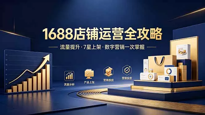 1688店铺没流量？产品上架不到7星？数字营销不会投？全套运营技能一次学(更新6月 - 52网创-52网创