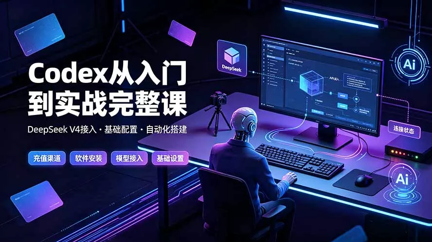 Codex从入门到实战完整课｜充值·安装·接入DeepSeek，记忆·插件·Skill·CLI·MCP全拆解 - 52网创-52网创