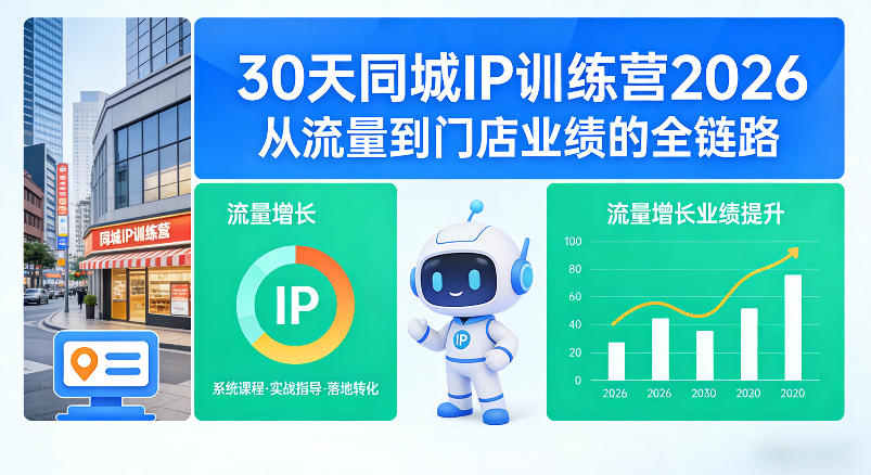 30天同城IP训练营2026年，从流量到门店业绩的全链路-52网创