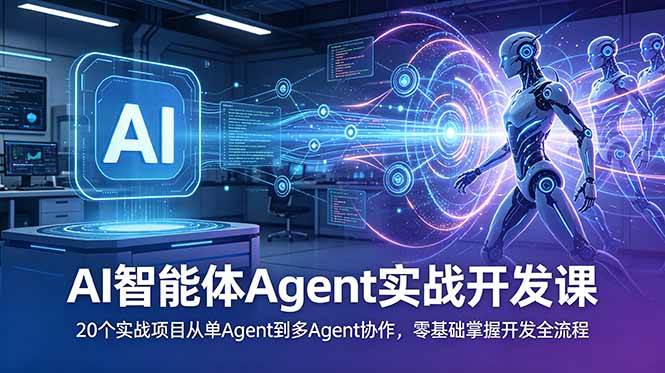 （18983期）AI智能体Agent实战开发课：20个实战项目从单Agent到多Agent协作，零基础掌握开发全流程-52网创