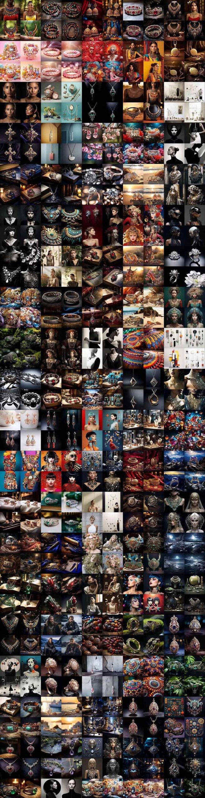 (17272期)460+专业Midjourney珠宝摄影AI提示词+成效果图,戒指/项链/耳环/手链/宝石/及奢侈配饰等全品类-52网创