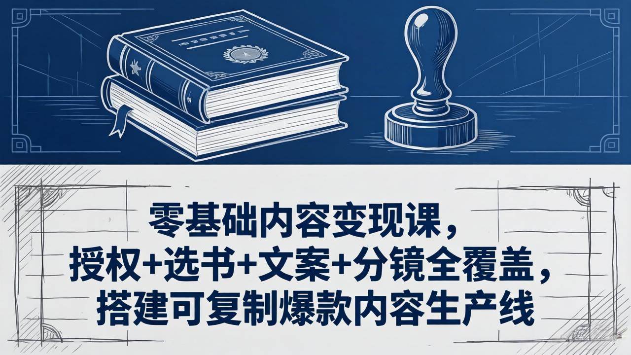 （18243期）零基础内容变现课，授权+选书+文案+分镜全覆盖，搭建可复制爆款内容生产线 - 52网创-52网创