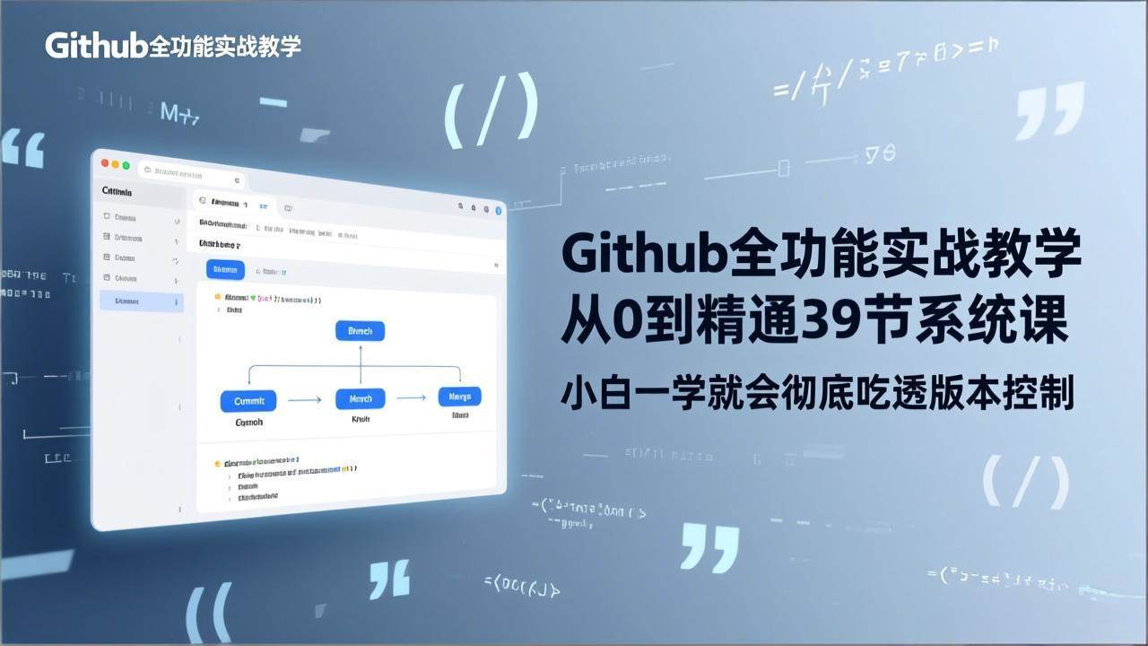 （17501期）GitHub-全功能实战教学，从0到精通39节系统课，小白一学就会彻底吃透版本控制 - 52网创-52网创