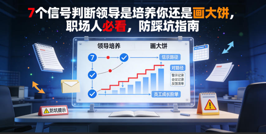 付费文章：7个信号判断领导是培养你还是画大饼，职场人必看，防踩坑指南-52网创