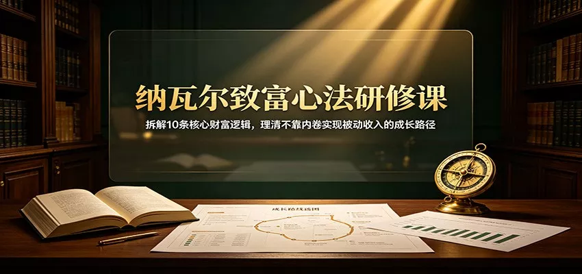 纳瓦尔致富心法研修课:拆解10条核心财富逻辑,理清不靠内卷实现被动收入的成长路径 - 52网创-52网创