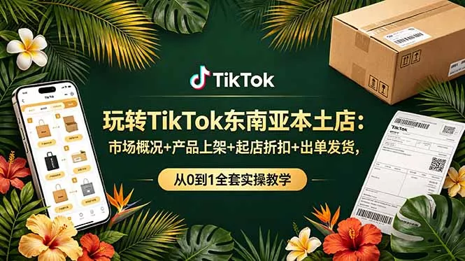 玩转TikTok东南亚本土店：市场概况+产品上架+起店折扣+出单发货，从0到1全套实操教学 - 52网创-52网创