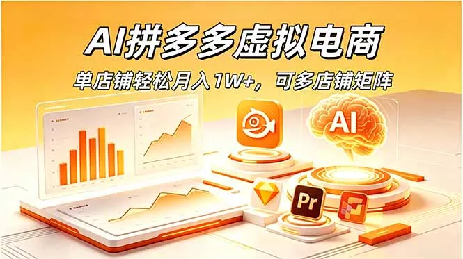 AI拼多多虚拟电商，单店铺轻松月入1W+，可多店铺矩阵-52网创