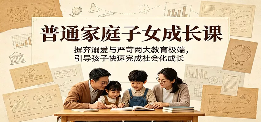 普通家庭子女成长课:摒弃溺爱与严苛两大教育极端,引导孩子快速完成社会化成长 - 52网创-52网创