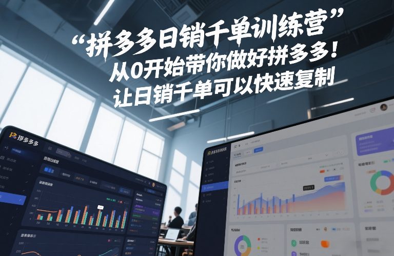 拼多多日销千单训练营，从0开始带你做好拼多多，让日销千单可以快速复制(更新26年2月) - 52网创-52网创