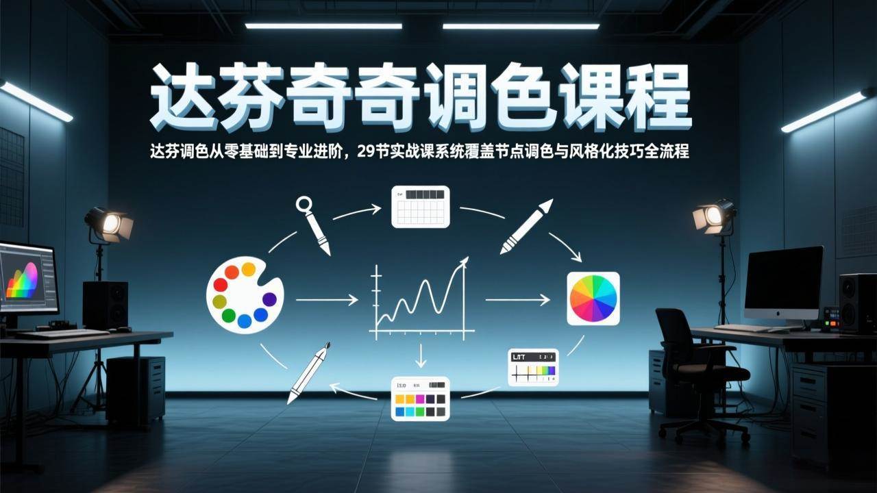 （17484期）达芬奇调色从零基础到专业进阶，29节实战课系统覆盖节点调色与风格化技巧全流程 - 52网创-52网创